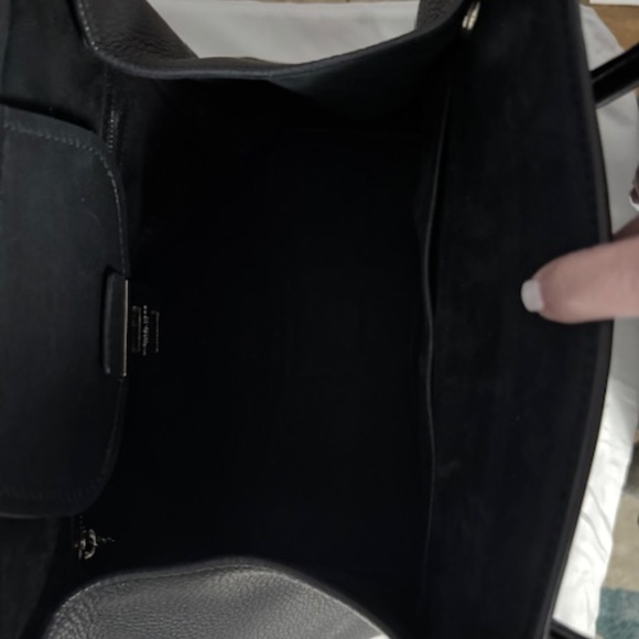 Michael Kors Collection Large Pebble Calf Leather Satchel - Black - Picture 9 of 13